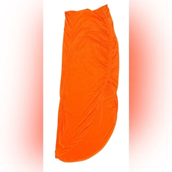 NWT JLUXLABEL Women’s Orange Strapless Ruched Side-Slit Dress - Size XXL - Picture 5 of 8